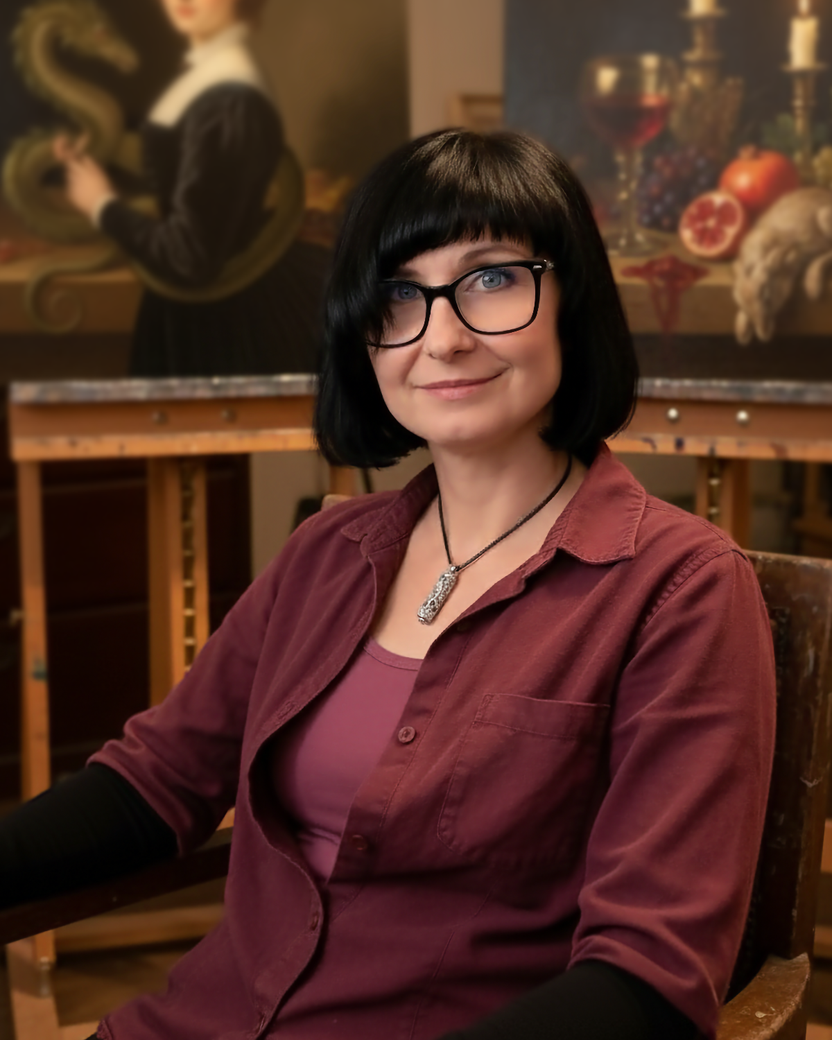 Lisa Mitrokhin in her studio