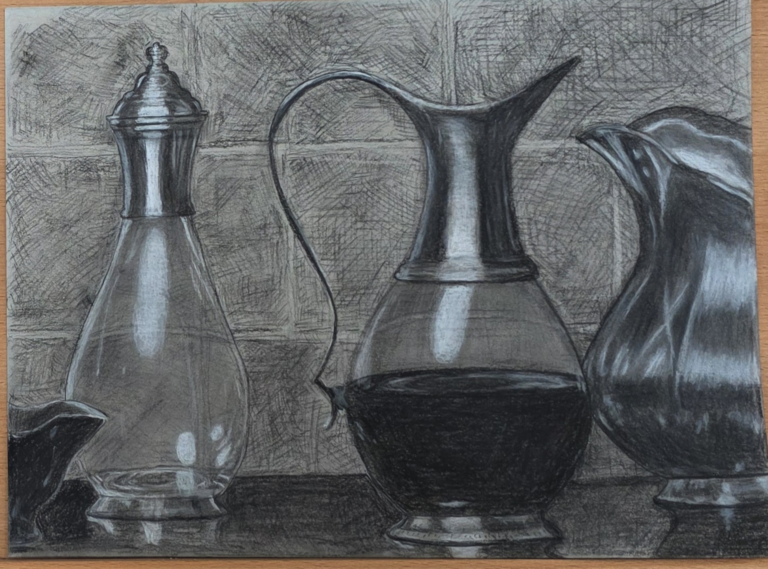 Still Life In Charcoal