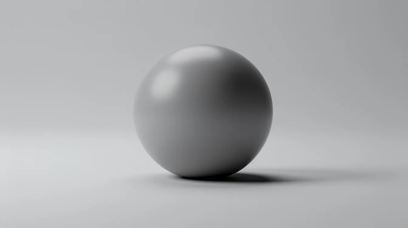 The image depicts a simple sphere showcasing a gradient shading technique, transitioning from a light highlight to a dark shadow, serving as a drawing exercise to enhance overall drawing skills and shading techniques. This representation emphasizes the importance of line quality and shading in creating a three-dimensional form.